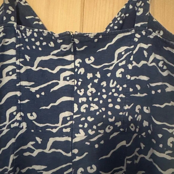 Tanya Taylor Navy and White Printed Midi Dress - Picture 4 of 7